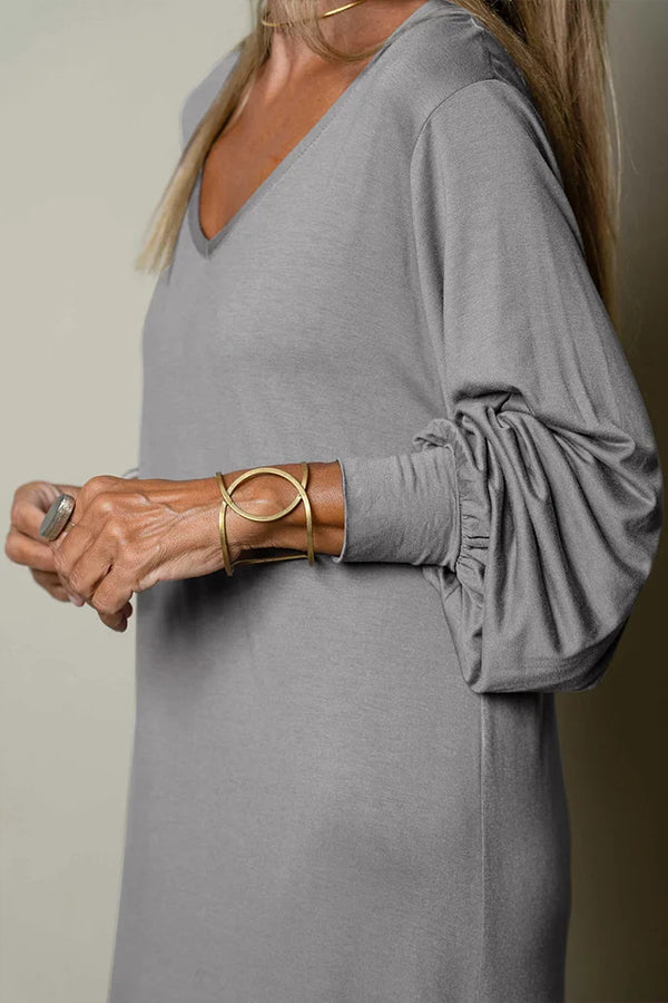LM | Ladies Casual maxi dress with V-neckline