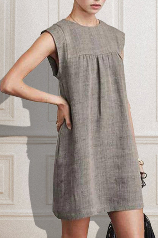 LM | CASUAL SLEEVELESS MINI DRESS IN A-LINE