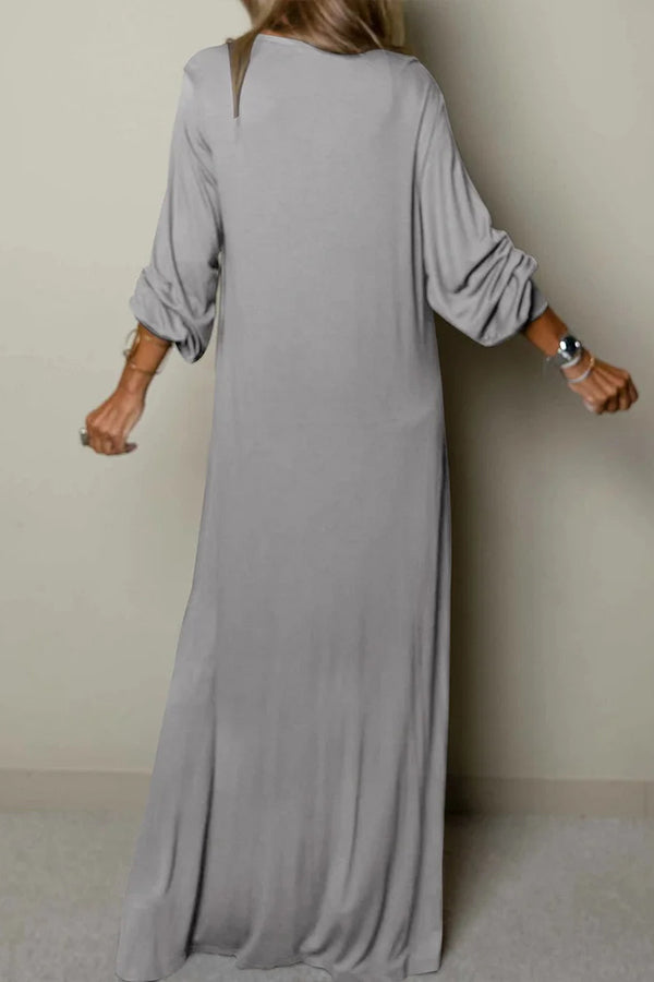 LM | Ladies Casual maxi dress with V-neckline