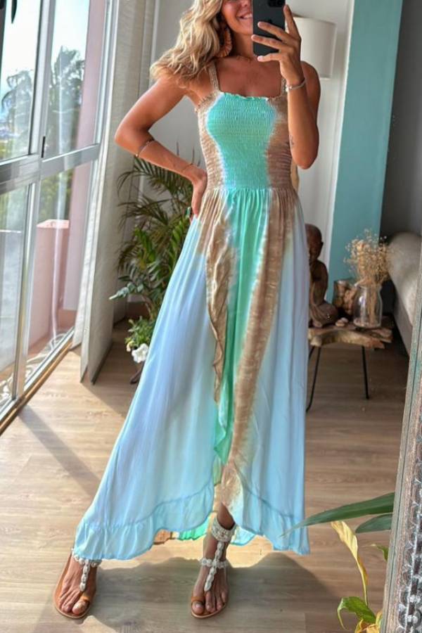 LM | Blue Tie Dye Vacation Maxi Dress