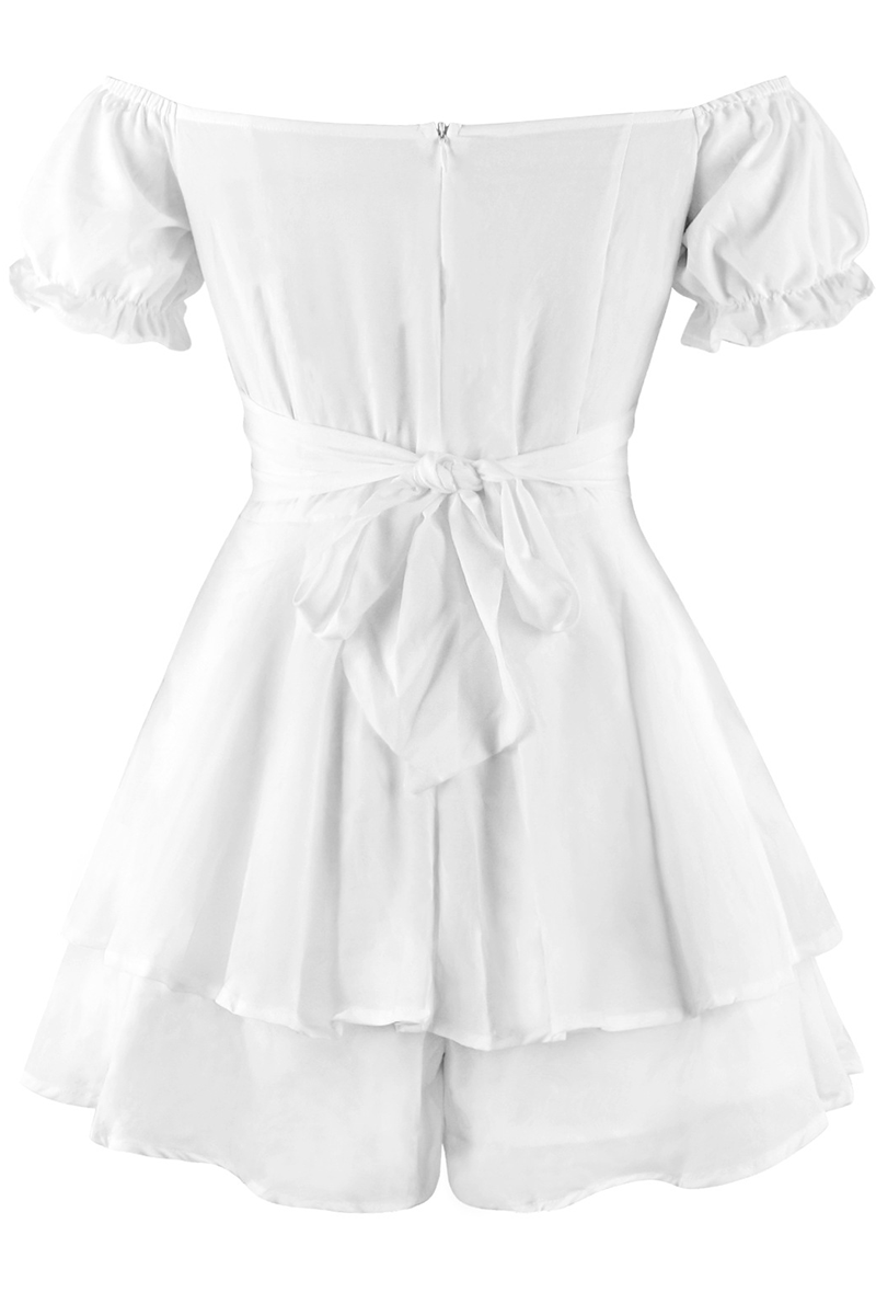 LM | Casual Solid flounce off the shoulder straight rompers (9 colors)