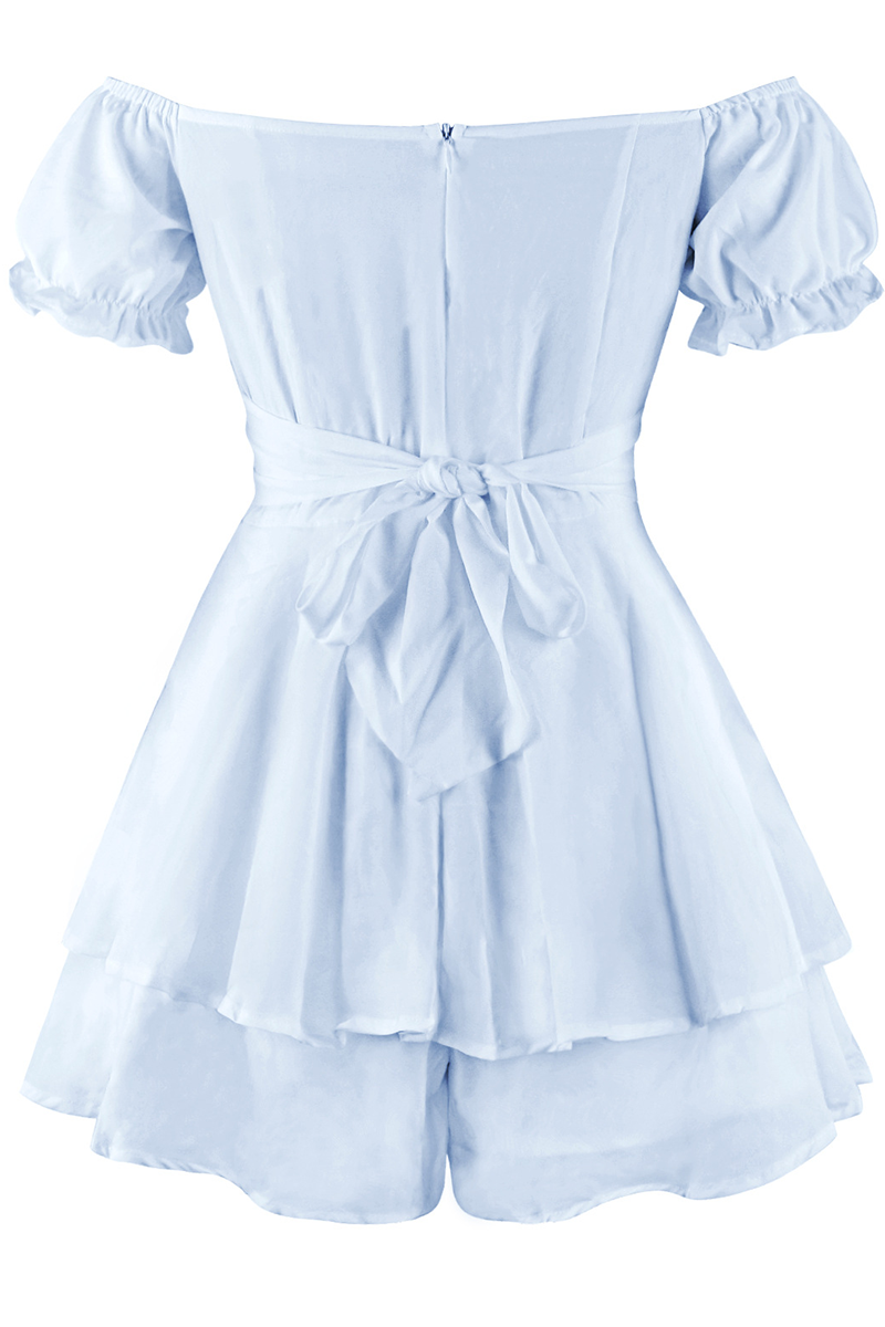 LM | Casual Solid flounce off the shoulder straight rompers (9 colors)