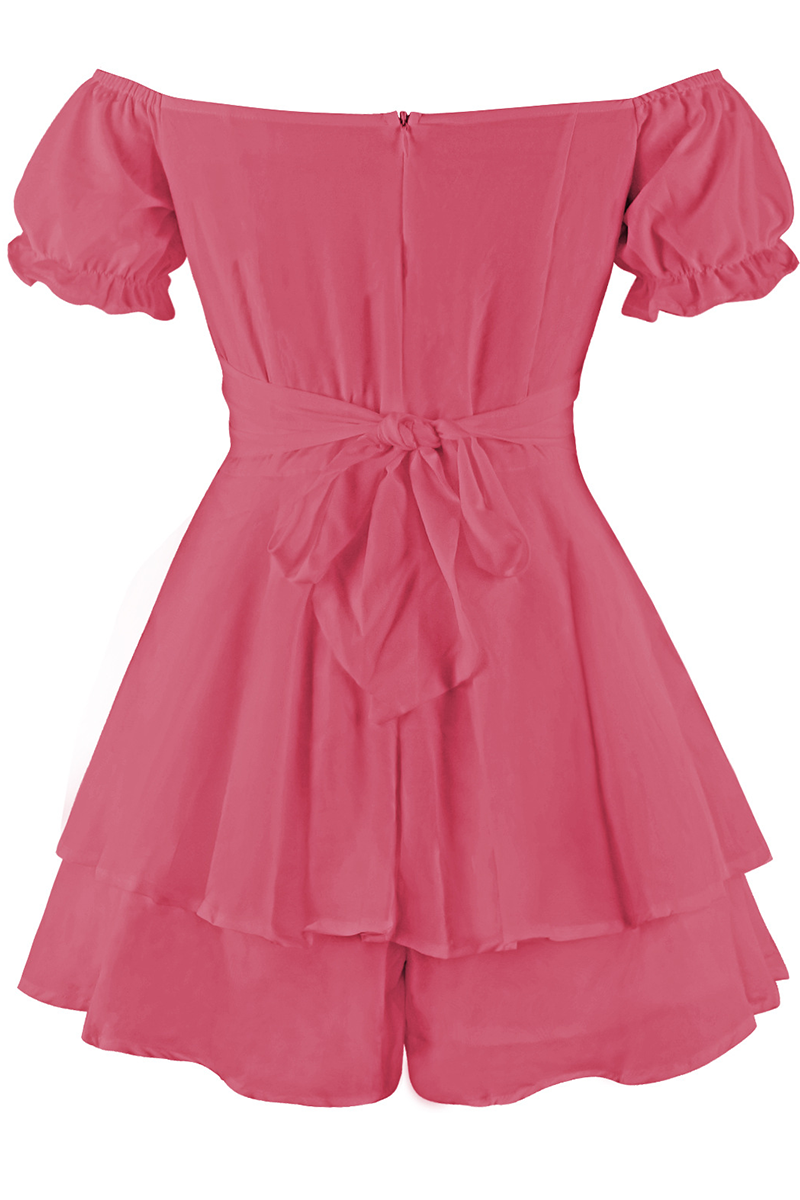 LM | Casual Solid flounce off the shoulder straight rompers (9 colors)