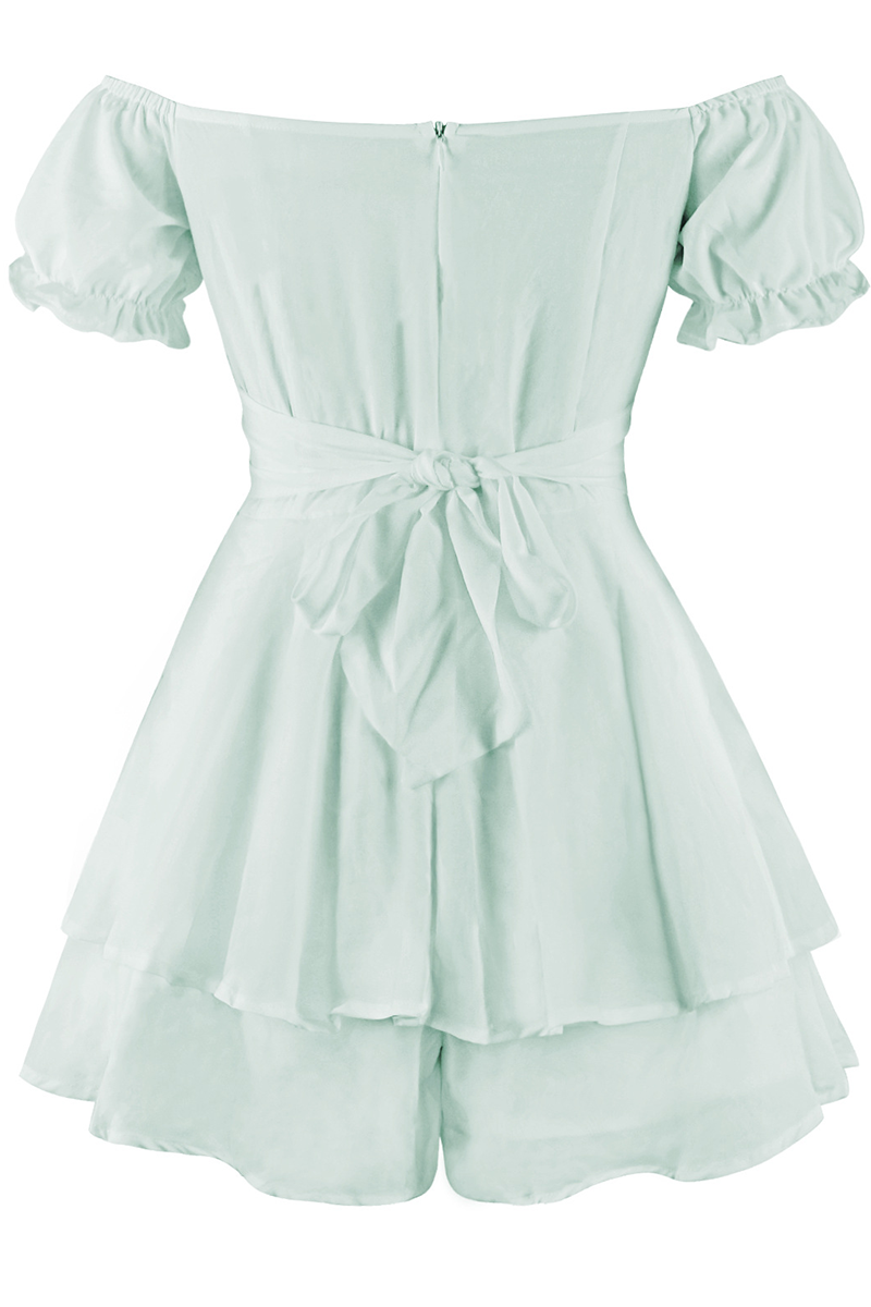 LM | Casual Solid flounce off the shoulder straight rompers (9 colors)