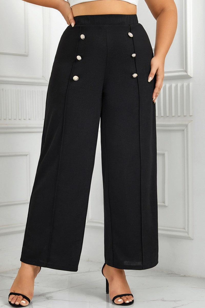 LM | Casual Solid Patchwork Plus Size Pants