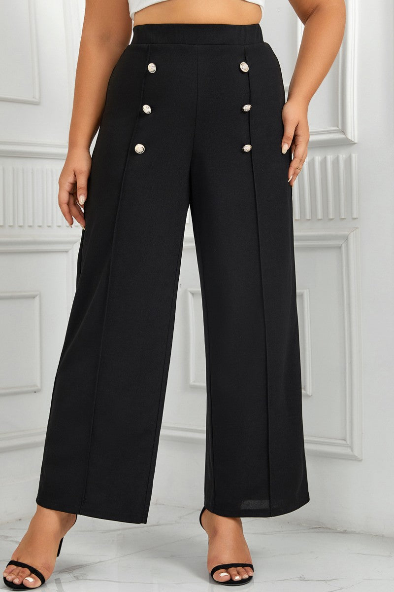 LM | Casual Solid Patchwork Plus Size Pants