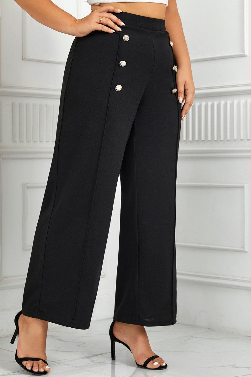 LM | Casual Solid Patchwork Plus Size Pants