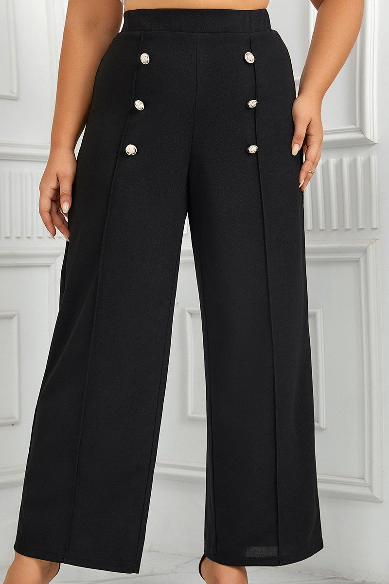 LM | Casual Solid Patchwork Plus Size Pants