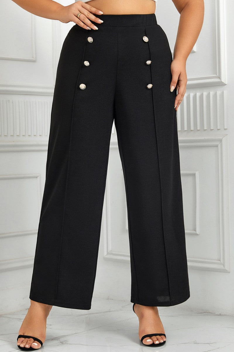 LM | Casual Solid Patchwork Plus Size Pants