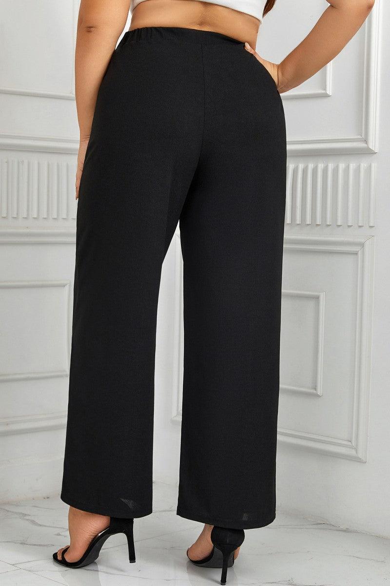 LM | Casual Solid Patchwork Plus Size Pants