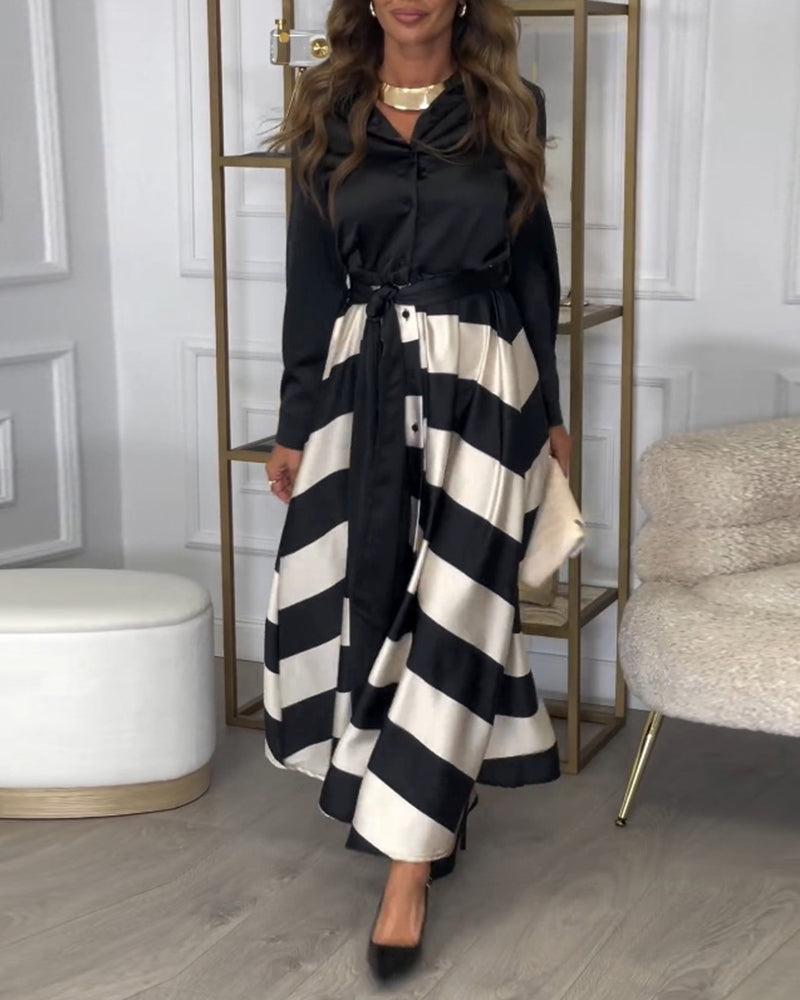 LM | Elegant striped maxi dress