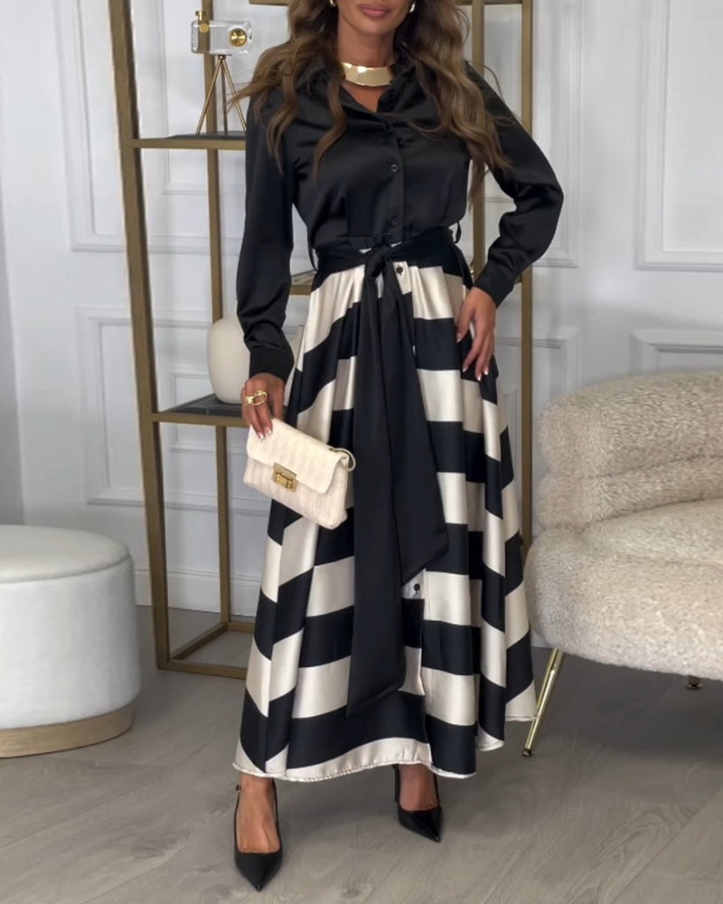 LM | Elegant striped maxi dress