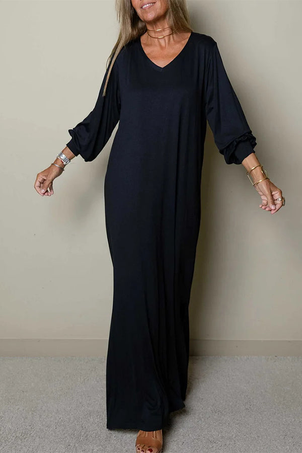 LM | Ladies Casual maxi dress with V-neckline