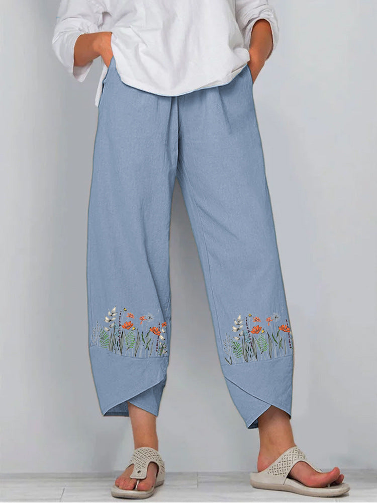 LM | Printed pants with elastic waist