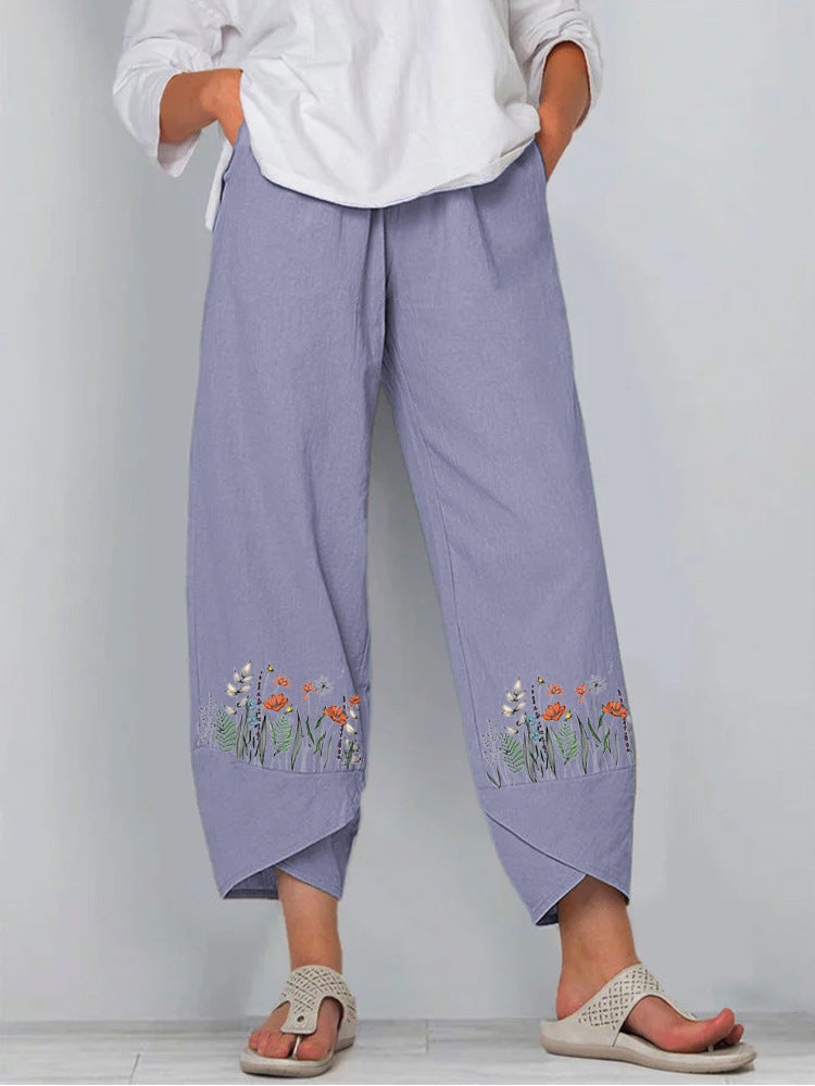 LM | Printed pants with elastic waist
