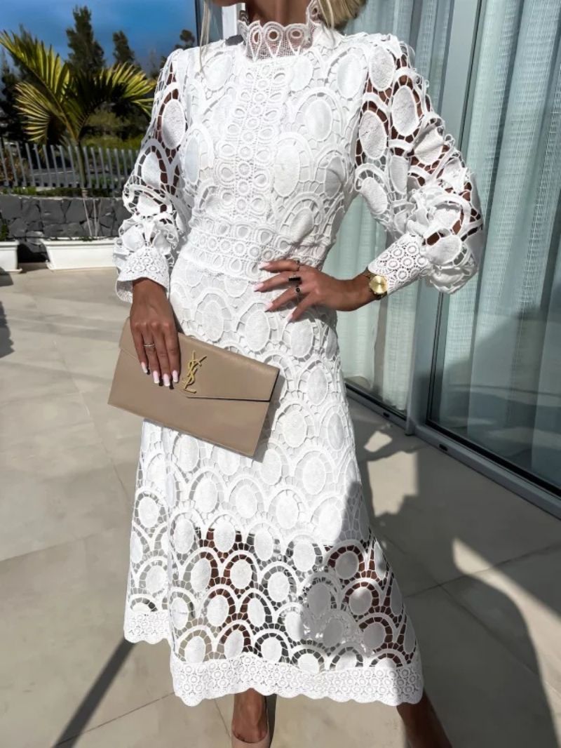 LM | Stylish midi dress in French lace