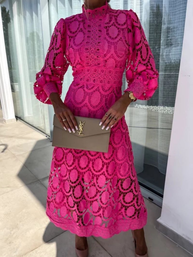 LM | Stylish midi dress in French lace