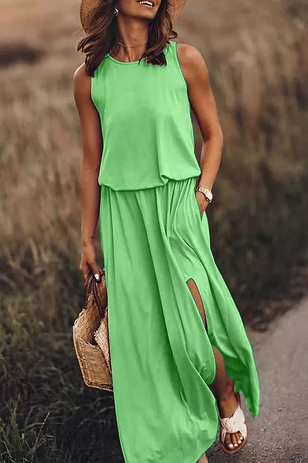 LM | Giselle Loose-fitting maxi dress with slit