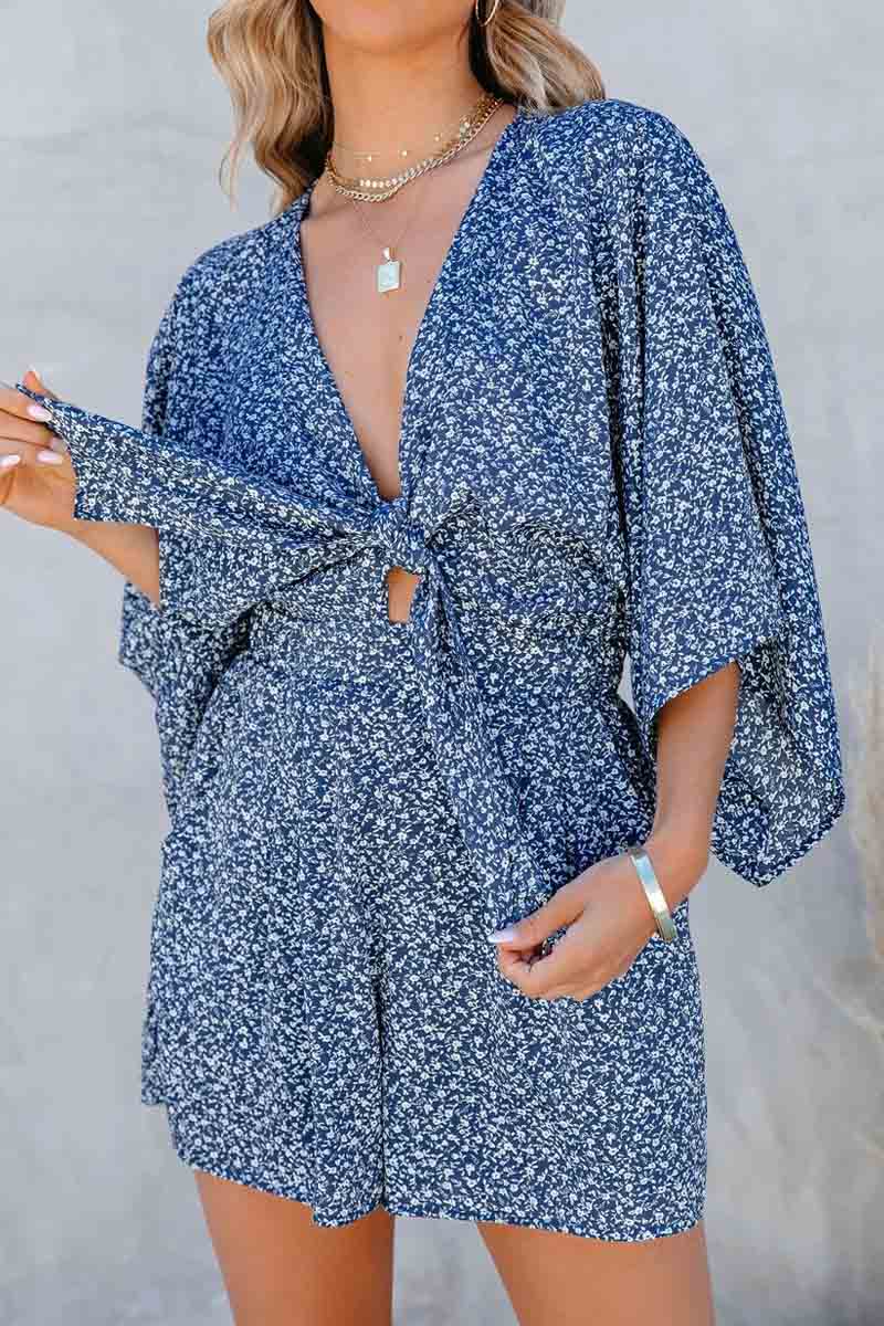 LM | Wind In My Sails Cotton Pocketed Tie Romper