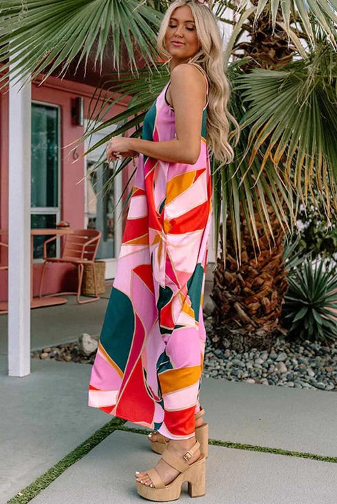 LM | Boho Print Slip Sleeveless Maxi Dress