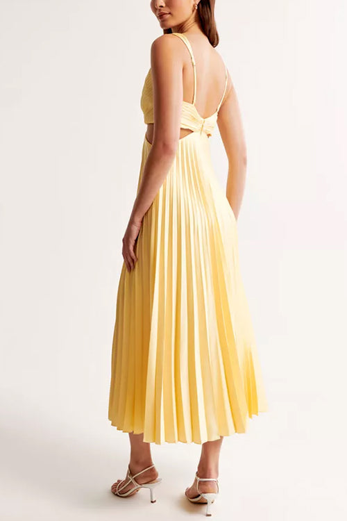 LM | V-neck pleated maxi dress