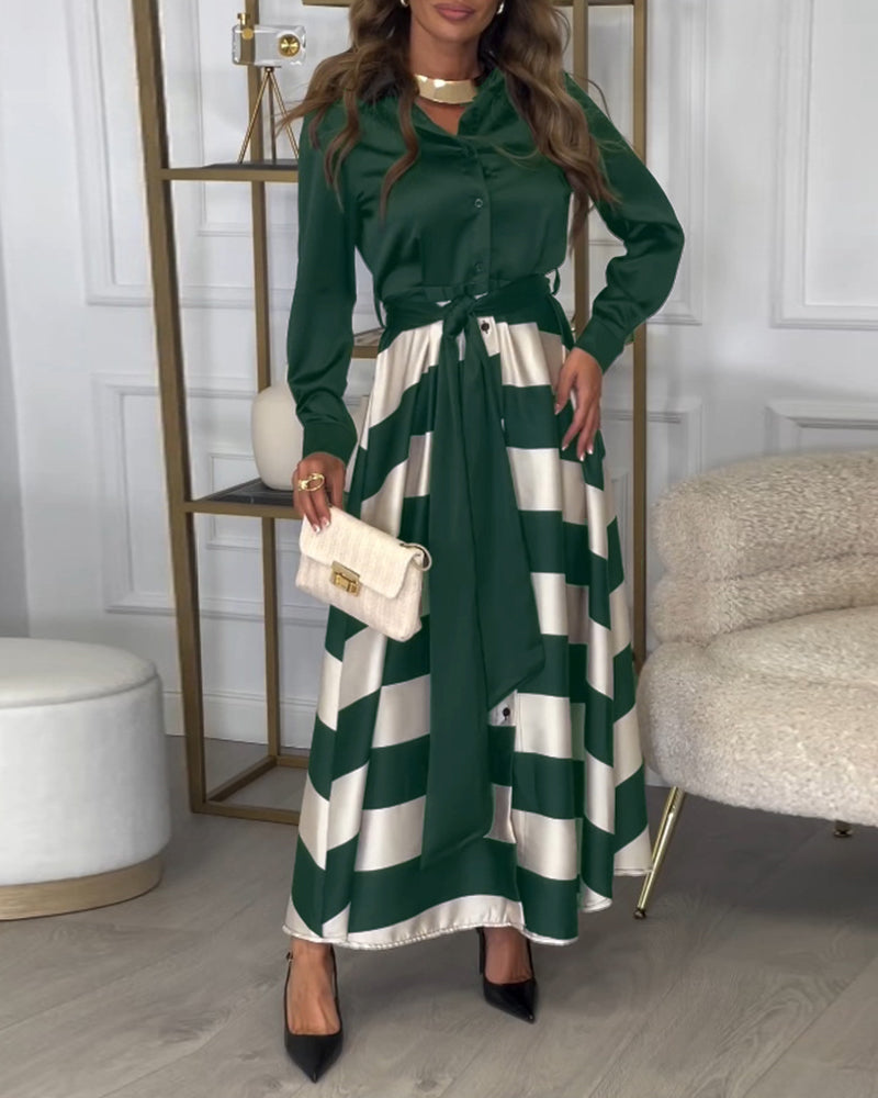 LM | Elegant striped maxi dress