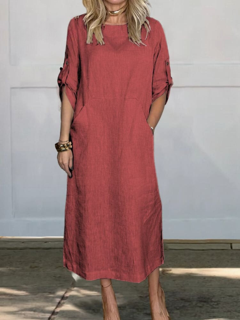LM | Elegant pocket midi dress