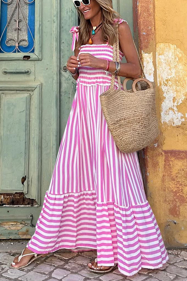 LM | What A Dream Striped maxi dress with tuxedos