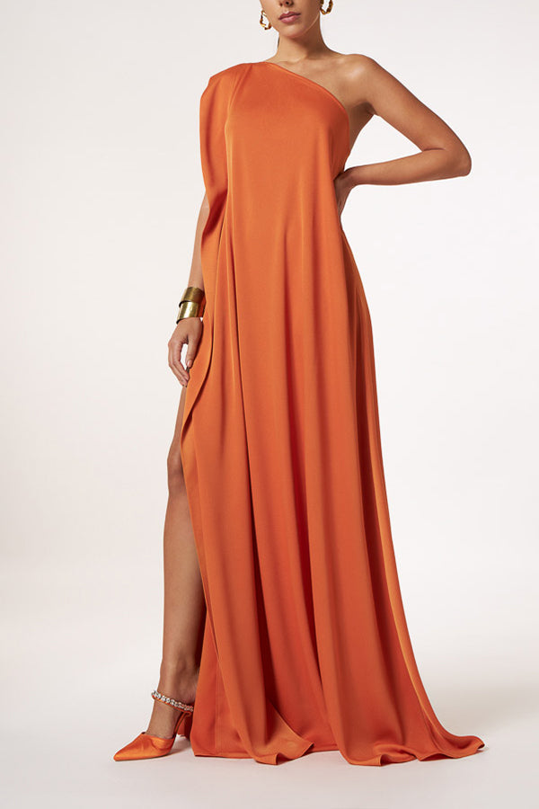 LM | Timeless charm One-shoulder A-line elegant maxi dress