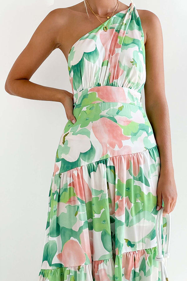 LM | Mid-length, off-the-shoulder, sleeveless midi dress