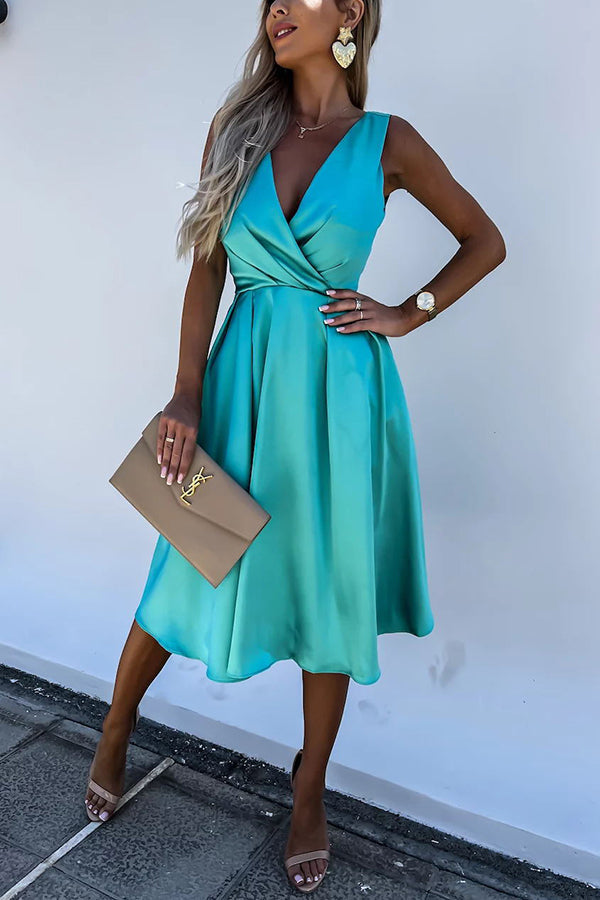LM | Hold You In My Memory Satin Midi Dress