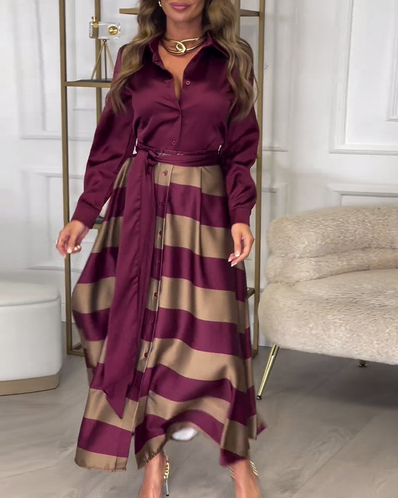 LM | Elegant striped maxi dress