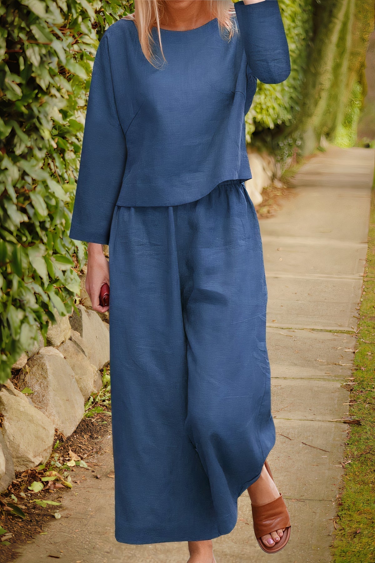 LM | Airy blouse & pants linen set