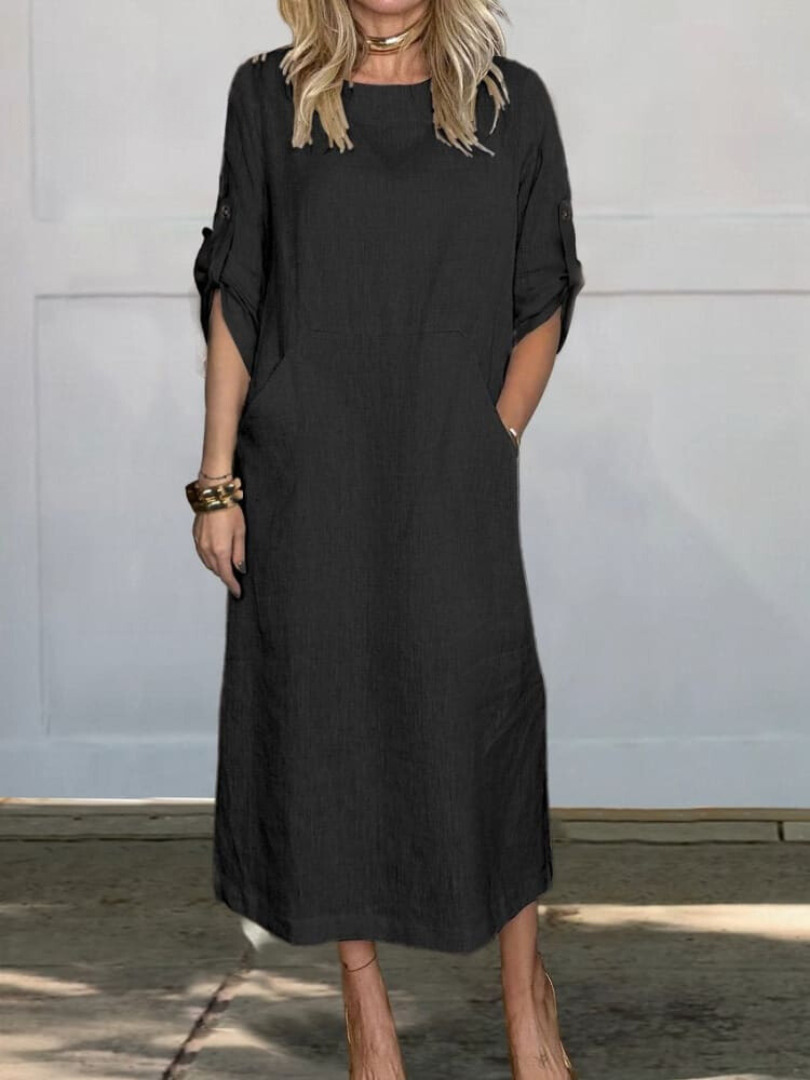 LM | Elegant pocket midi dress
