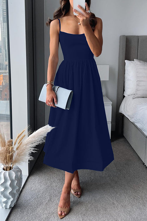 LM | Giselle™ spaghetti strap A-line midi dress