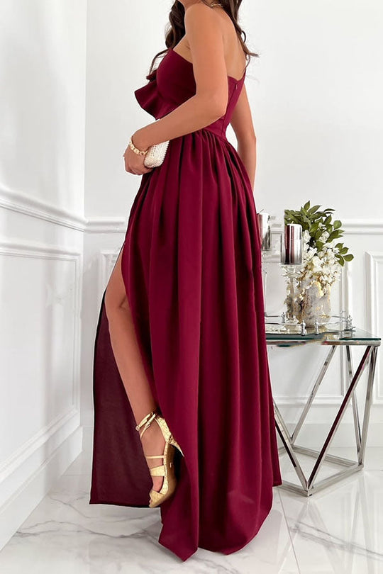 LM | Darling Muse Ruffle One Shoulder Party Maxi Dress