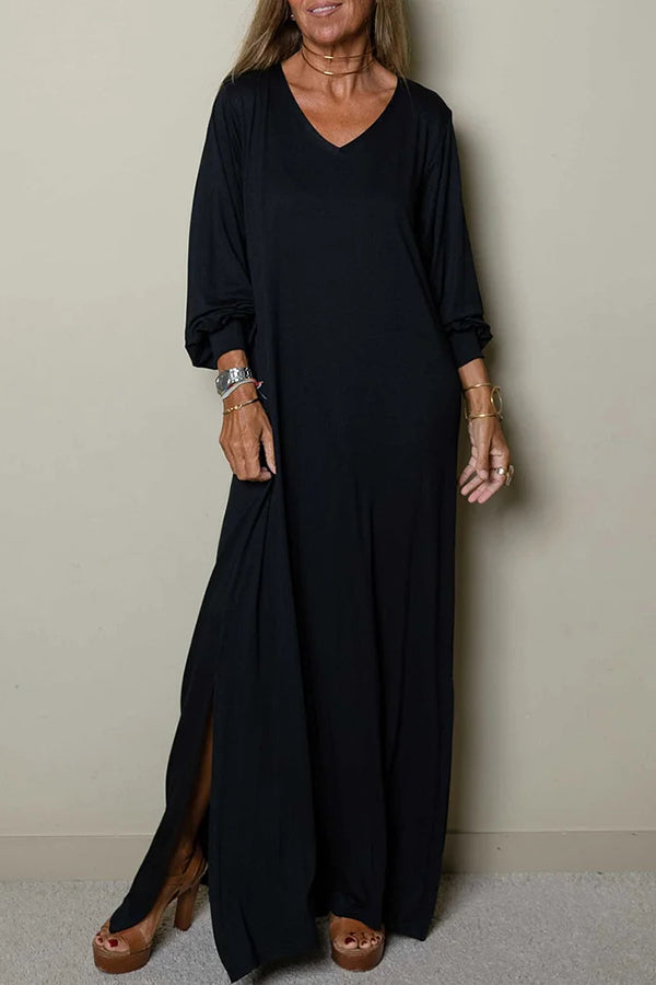 LM | Ladies Casual maxi dress with V-neckline