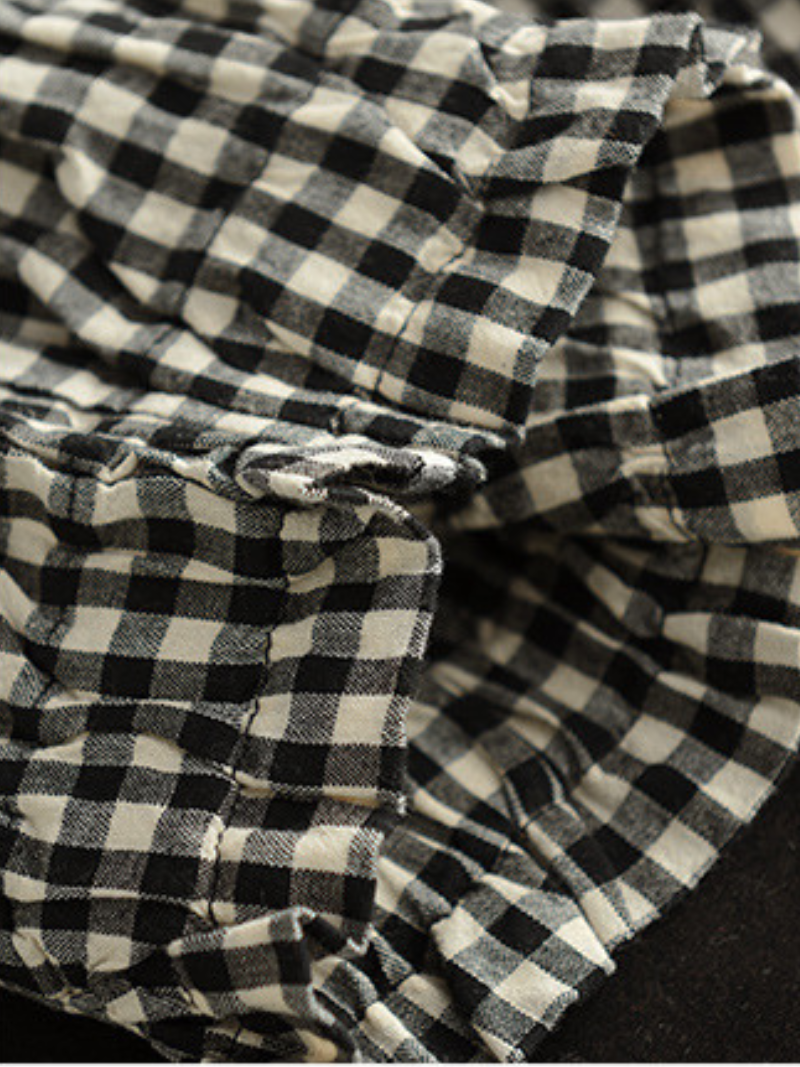 LM | Elastic Waist Plaid Casual Harem Pants Bottoms