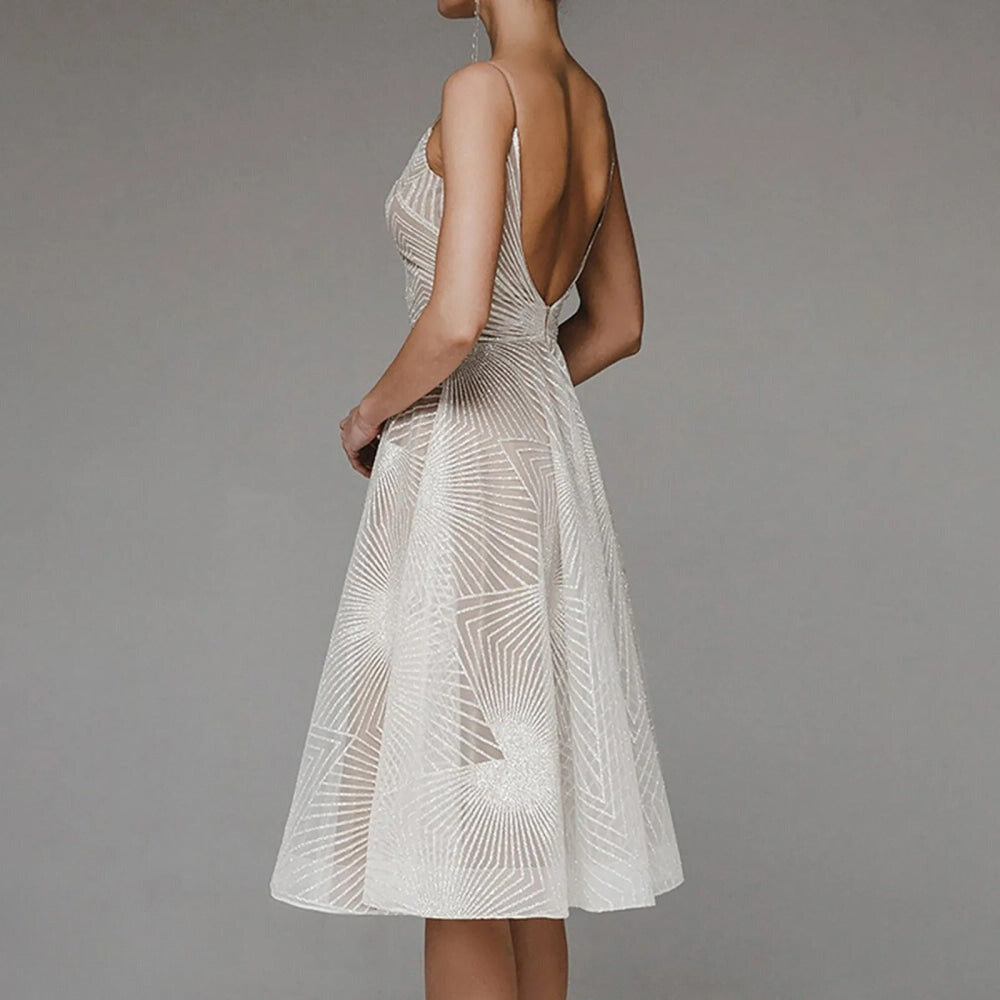 LM | Elegant printed midi dress