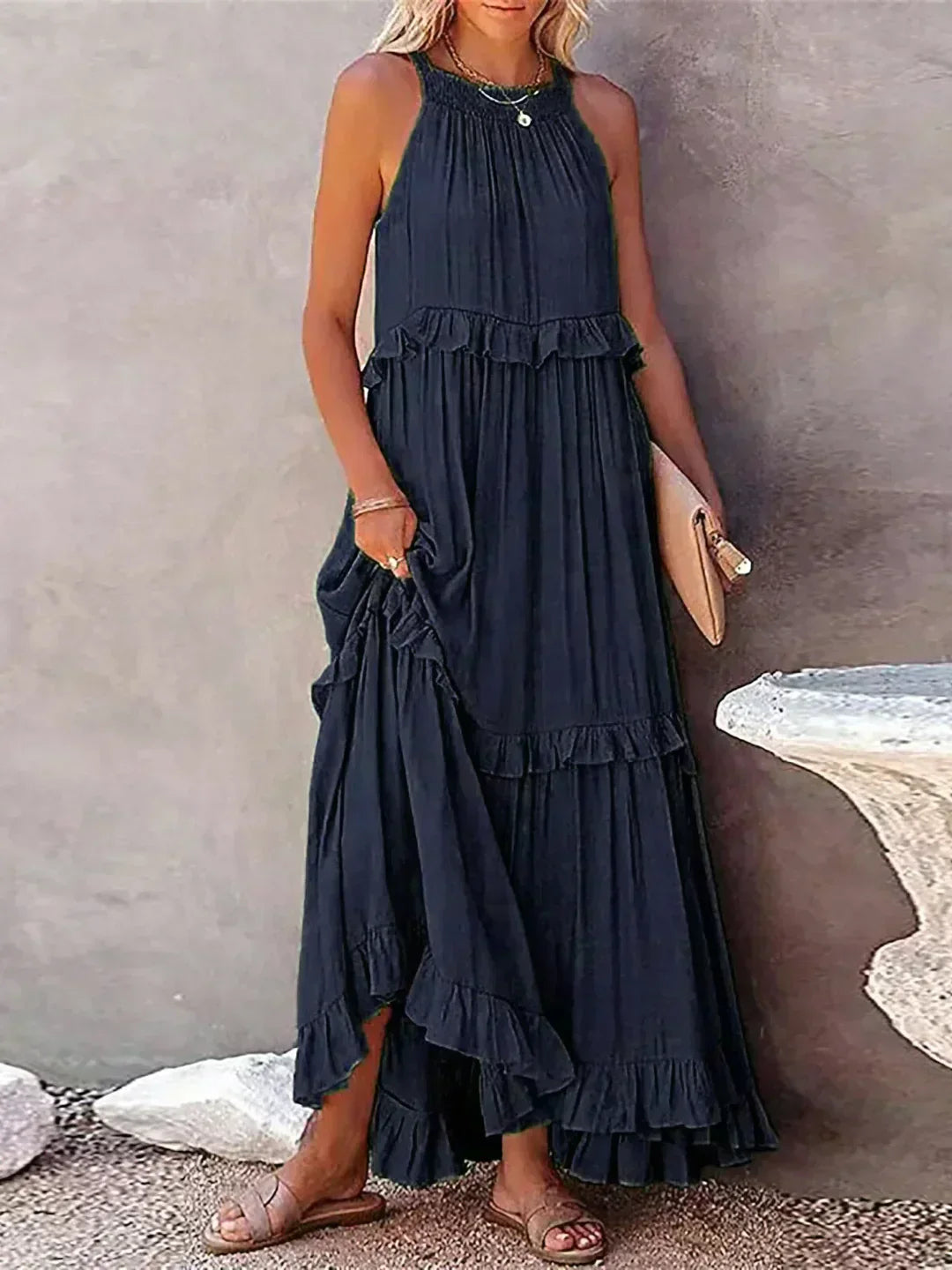 LM | Effortless Ruffle Maxi Dress