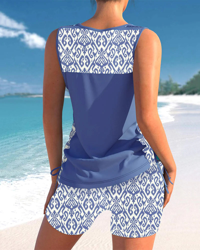 LM | Tankini set with geometric pattern