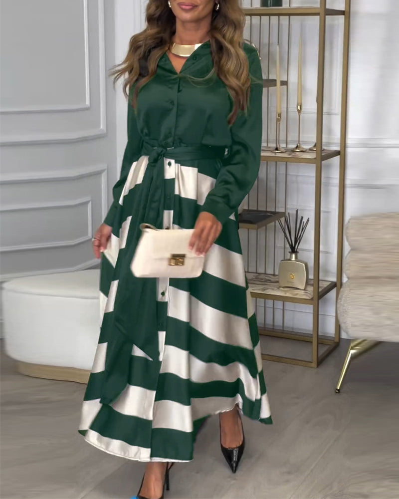 LM | Elegant striped maxi dress
