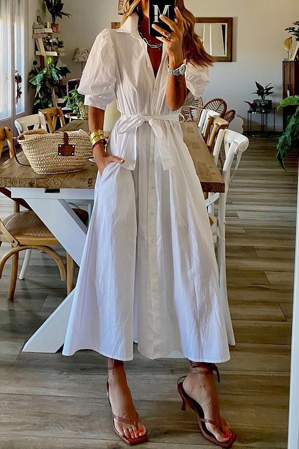 LM | Vintage pocket shirt midi dress