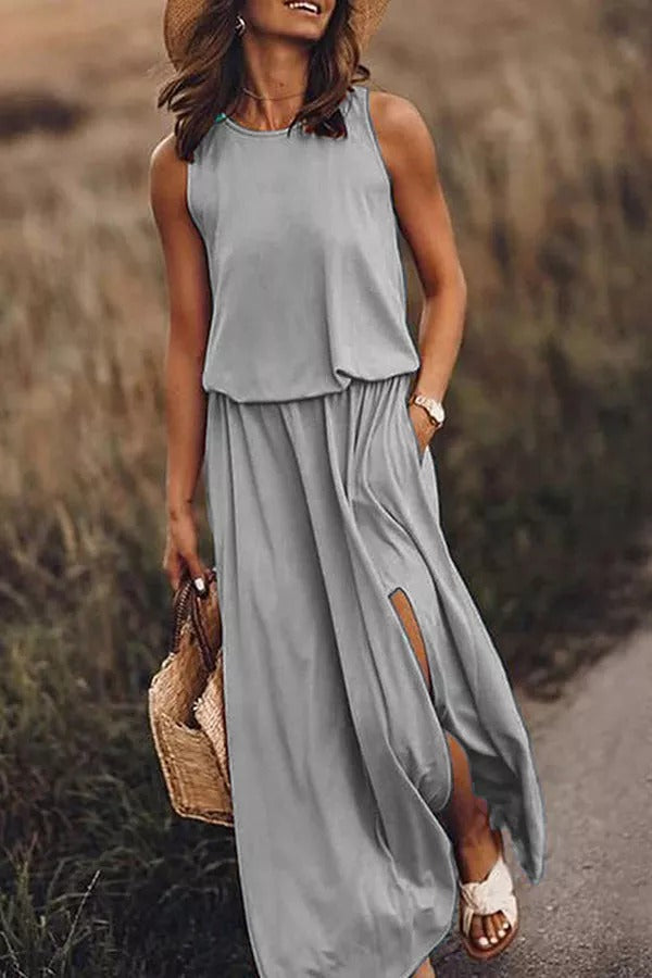 LM | Giselle Loose-fitting maxi dress with slit