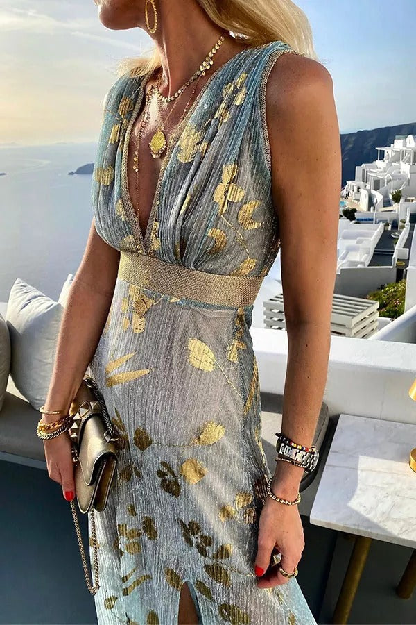 LM | Golden Sunset Stories maxi dress with V-neckline