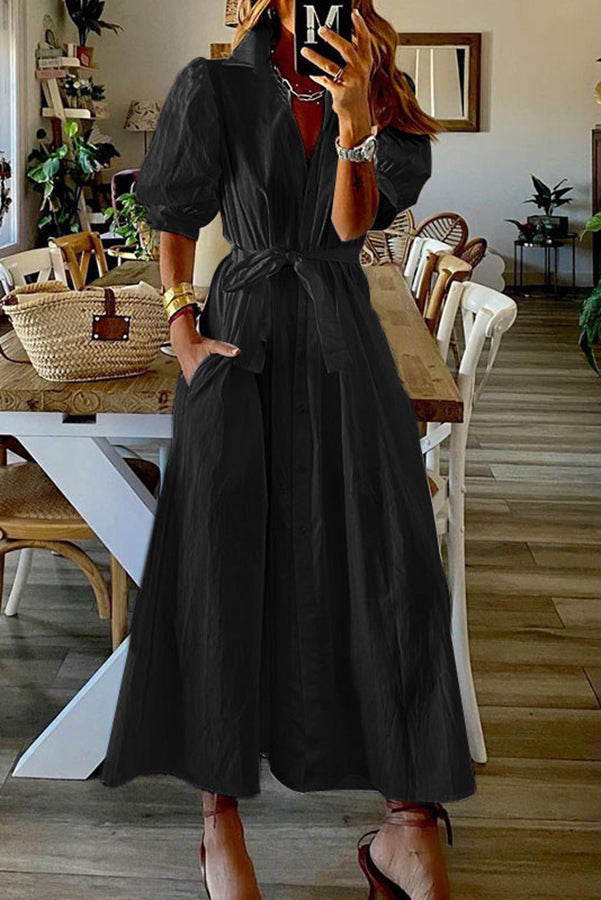 LM | Vintage pocket shirt midi dress