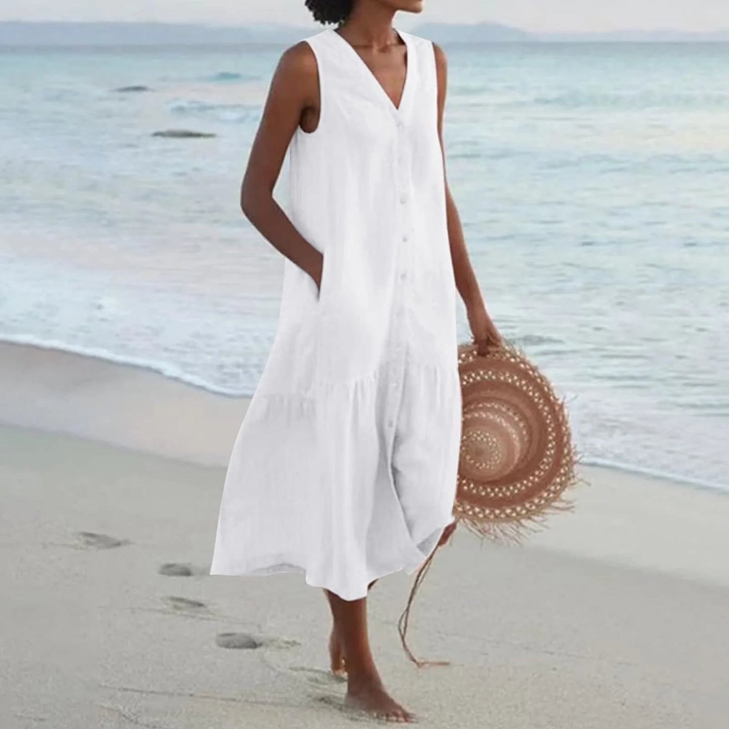 LM | elegant summer midi dress for women