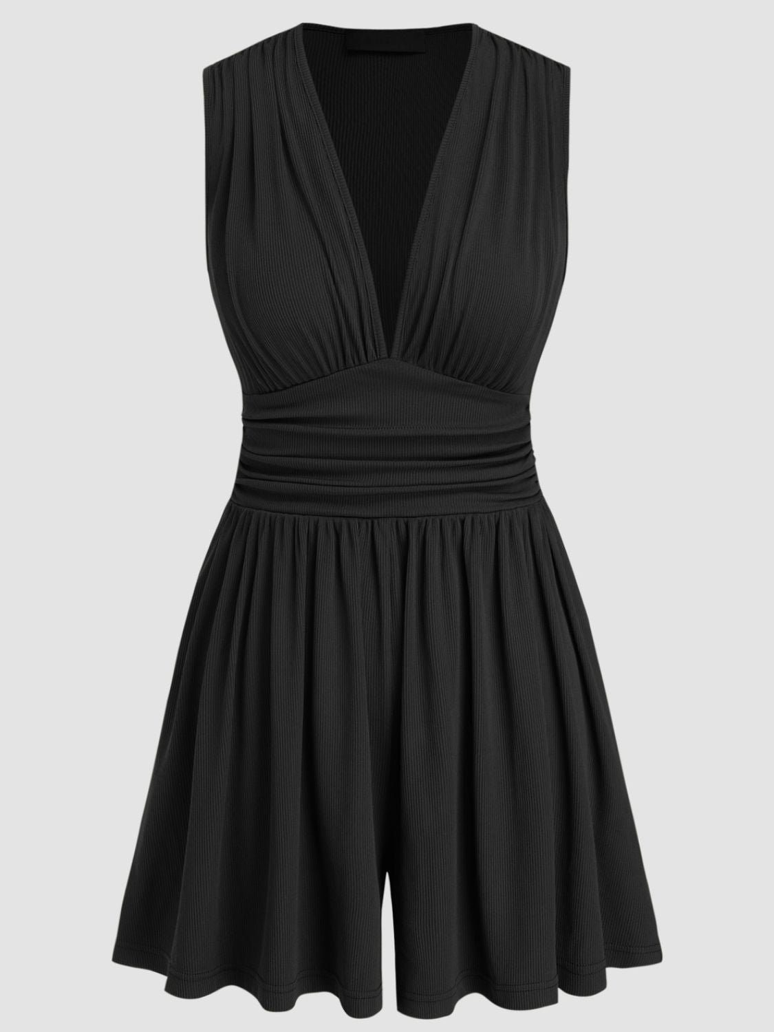 LM | Ruched sleeveless romper