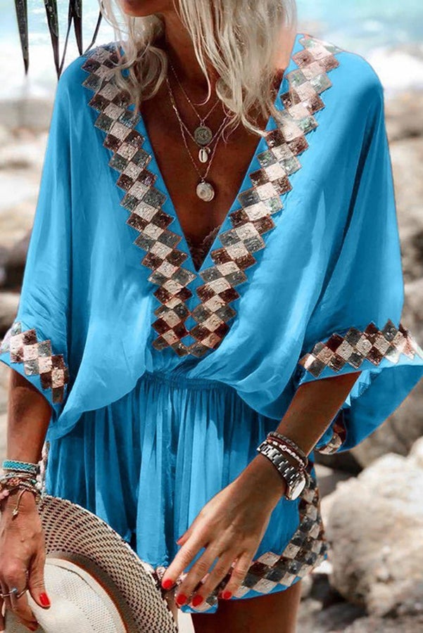 LM | Feel That Sun Embroidered kimono romper