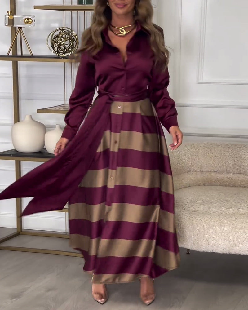 LM | Elegant striped maxi dress